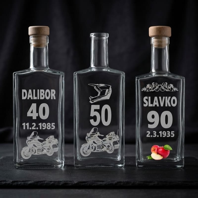 Gravírované fľaše podľa vlastného návrhu